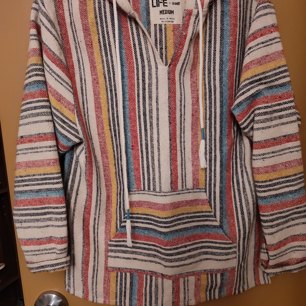 LIFE in Progress Multicolor Striped Baja Hoodie - Medium